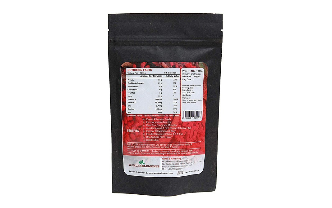 Wonderelements Dried Goji Berries    Pack  150 grams